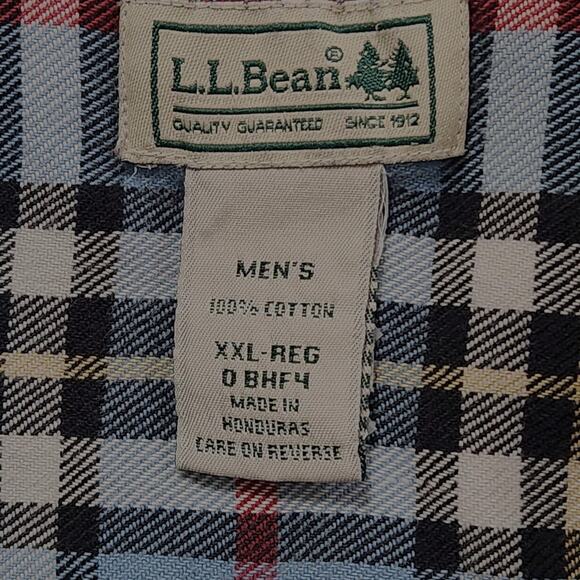 L.L.Bean Men's Flannel Blue/Multi Plaid Button-up/down Long-Sleeve Shirt Sz XXL - Picture 7 of 9